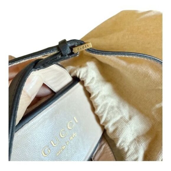 GUCCI Lifford GG Marmont Black Leather Espadrille Wedge Sandal EU 41 US 11 Aitan - Picture 8 of 8